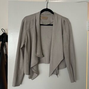 blankNYC Taupe Grey Soft Women's Draped Jacket